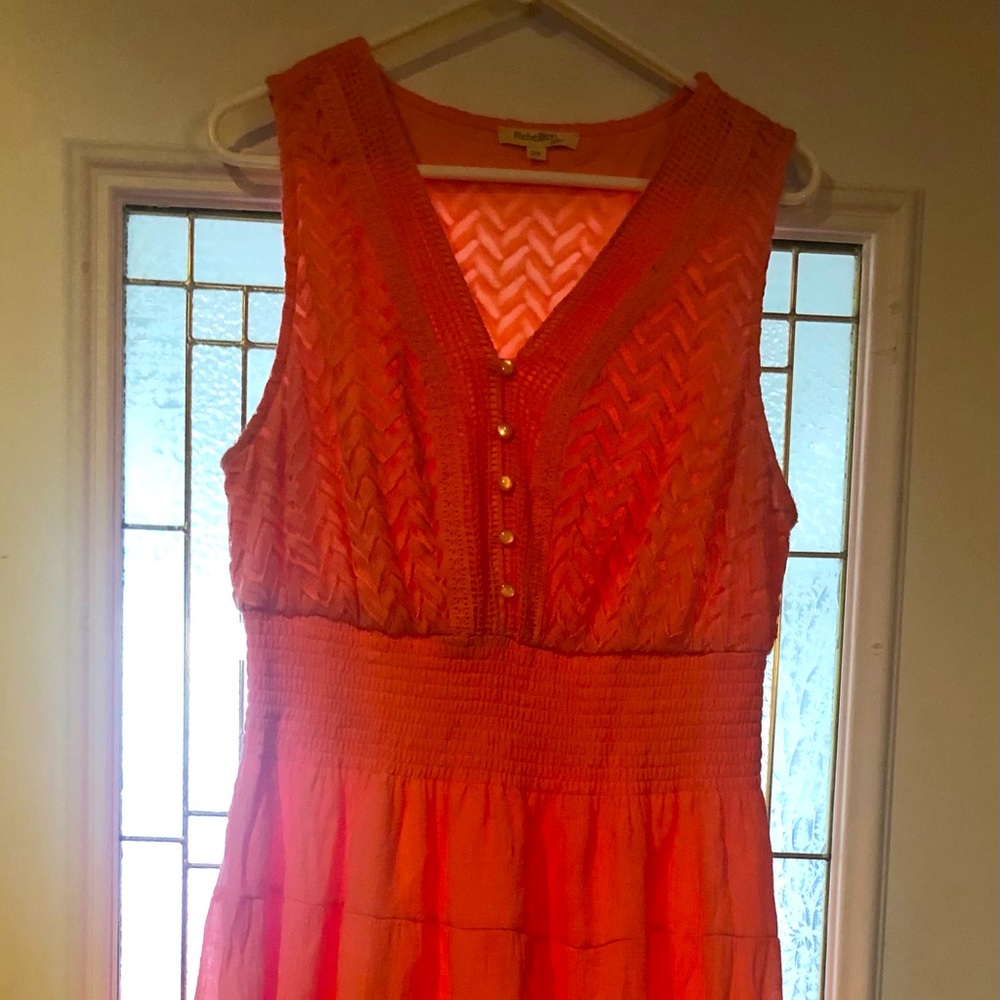 Rebellion again 2X womans salmon/peach dress. Like new.
